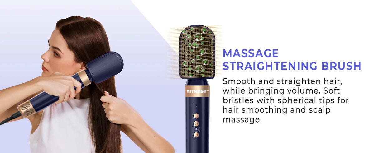 Brosse Soufflante 7 en 1 UKLISS – Sèche-cheveux Moteur Brushless Haute Vitesse, Ionique, Diffuseur & Bigoudi Automatique