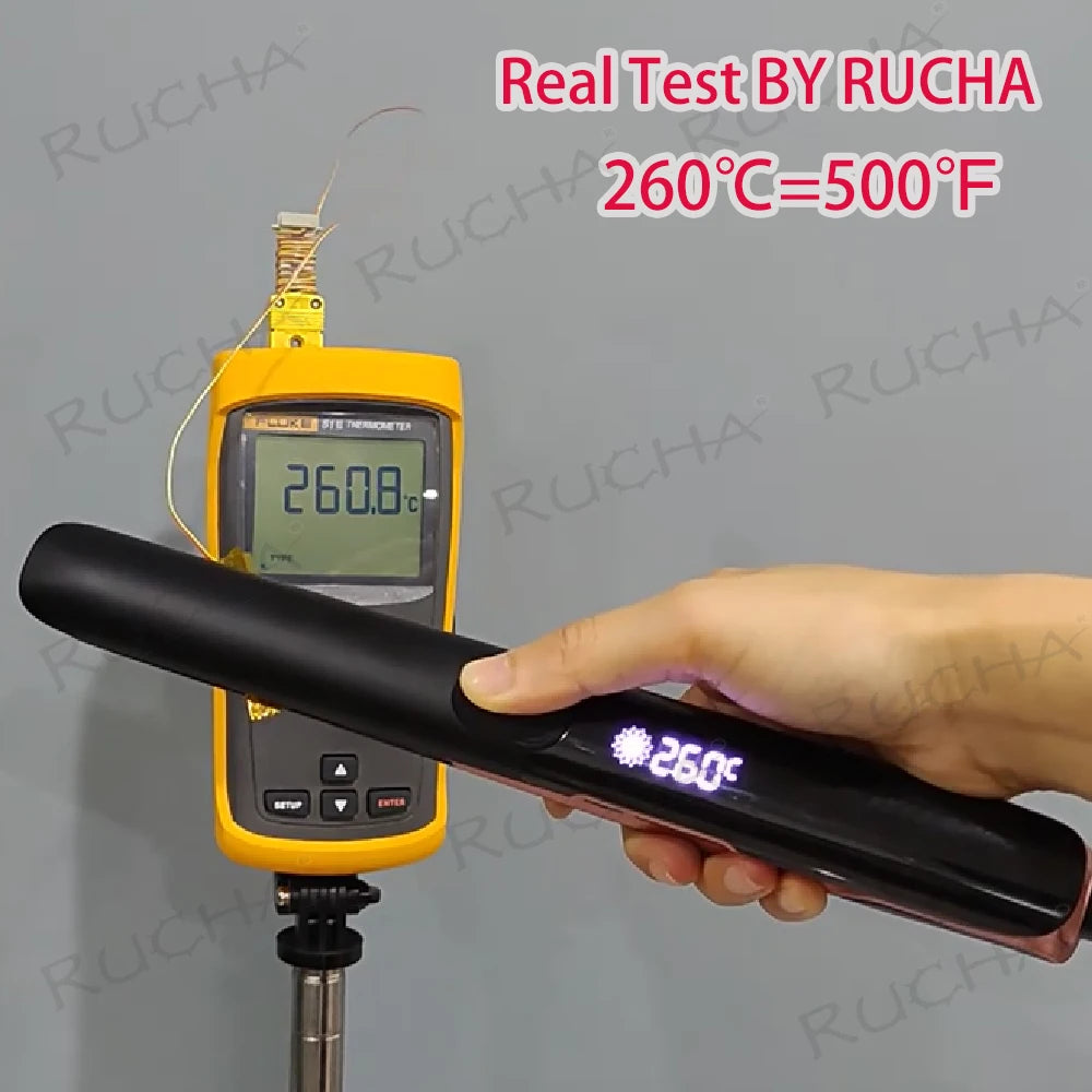 Lisseur Plasma Professionnel RUCHA – Traitement Kératine, 260°C / 500°F, Bi-Tension 110-240V