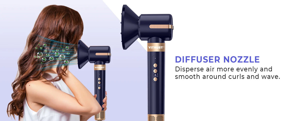 Brosse Soufflante 7 en 1 UKLISS – Sèche-cheveux Moteur Brushless Haute Vitesse, Ionique, Diffuseur & Bigoudi Automatique