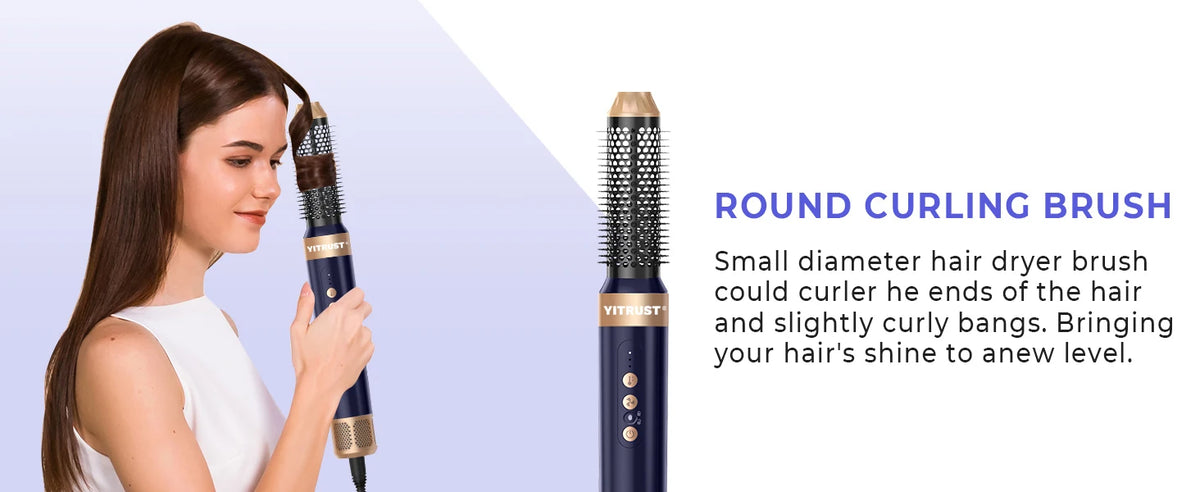 Brosse Soufflante 7 en 1 UKLISS – Sèche-cheveux Moteur Brushless Haute Vitesse, Ionique, Diffuseur & Bigoudi Automatique