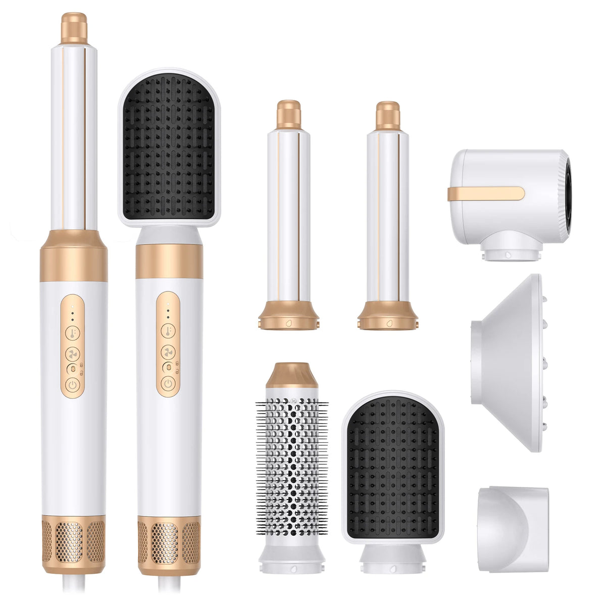 Brosse Soufflante 7 en 1 UKLISS – Sèche-cheveux Moteur Brushless Haute Vitesse, Ionique, Diffuseur & Bigoudi Automatique